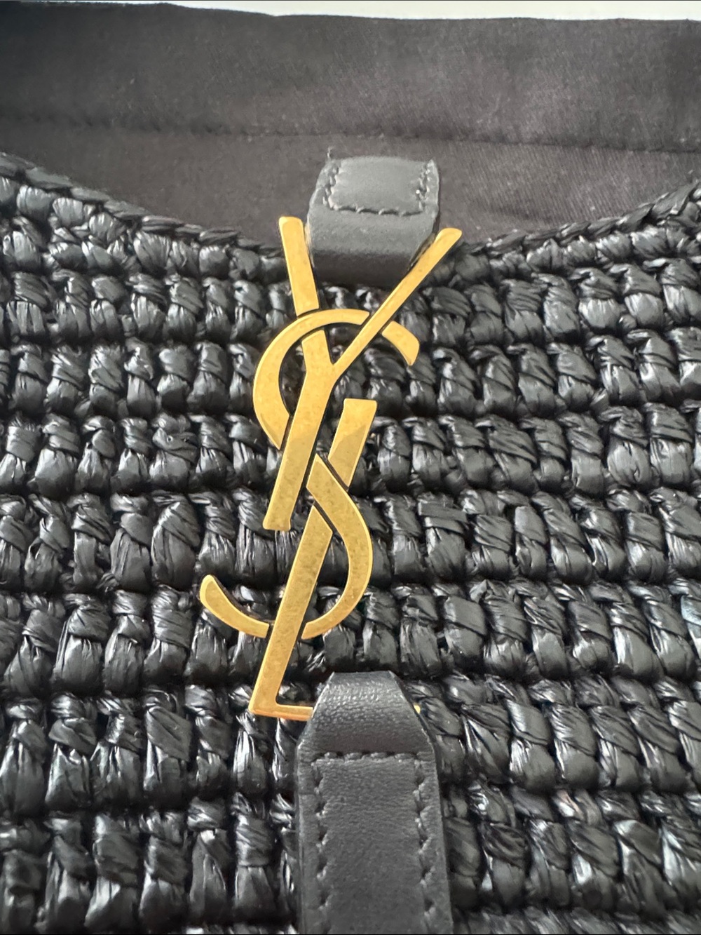 Authentic Saint Laurent Mini Black Raffia LE 5 À 7 Shoulder Bag - Picture 7 of 10